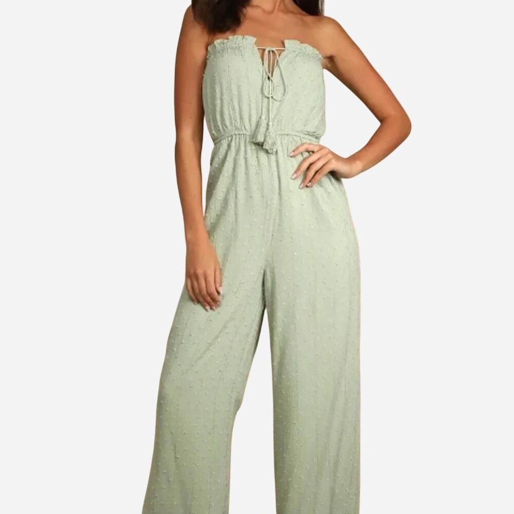 Lulus Women's Green and Khaki Jumpsuit
